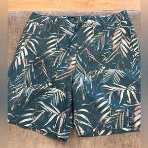 All in Motion Teal and White Patterned Shorts
